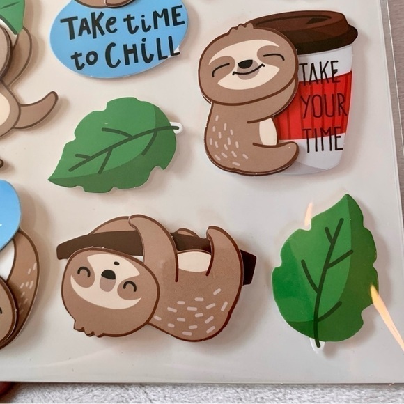 Crafter’s Square Colorful Pop Up Stickers Trio Package Set Sloth Llama Birds - Picture 6 of 15